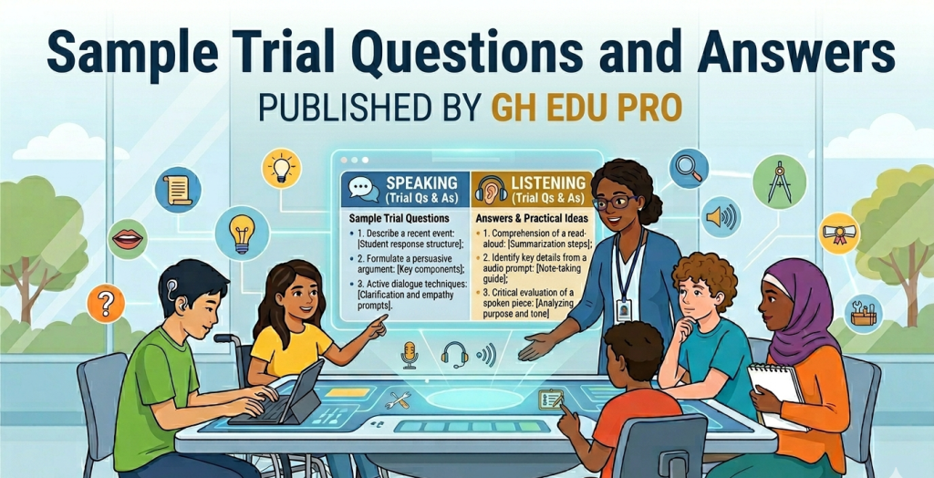 Teaching Speaking and Listening at the JHS – Sample trial questions and answers
